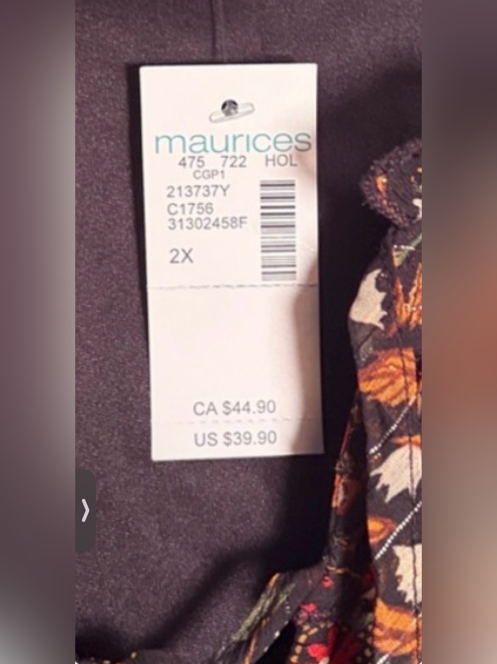 MAURICES Floral Peasant Tie-Neck ruffle Top 2X - Picture 8 of 8